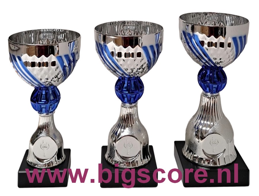 AUB 025 Beker Blauw-Zilver LAATSTE Serie OP=OP!!